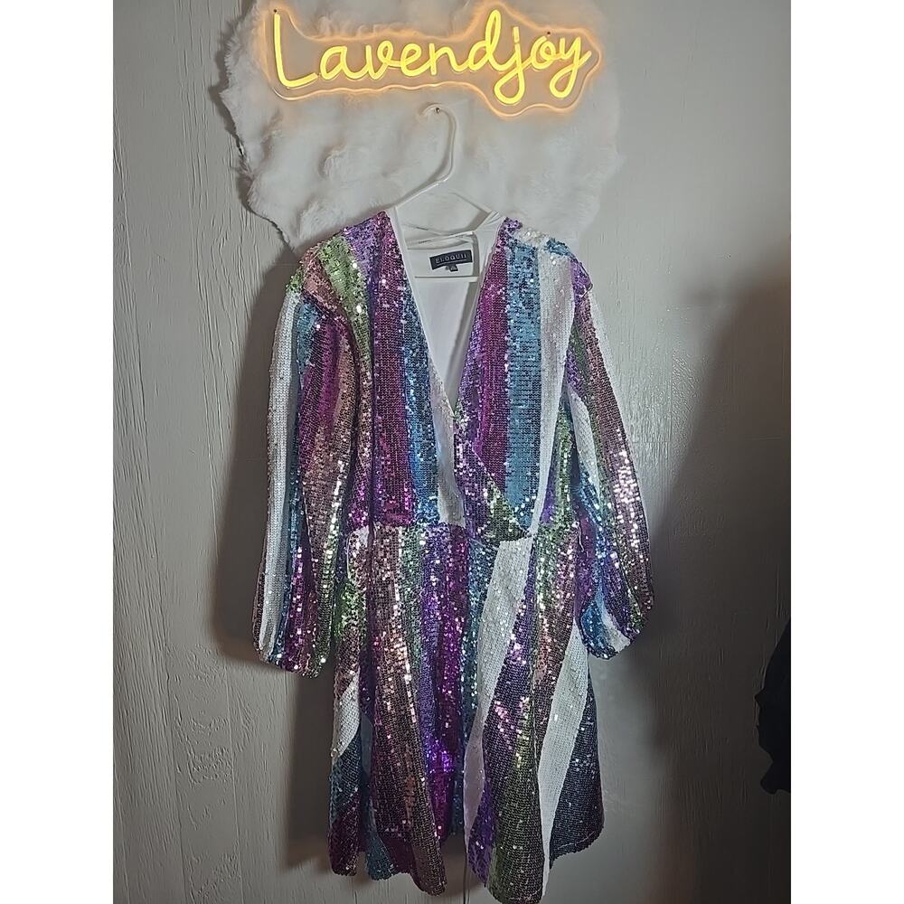 Multicolor Sequin Midi Dress